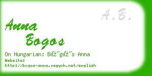 anna bogos business card